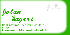 jolan mageri business card